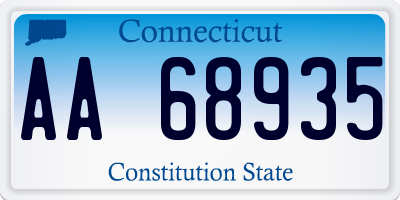 CT license plate AA68935