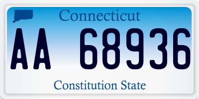 CT license plate AA68936