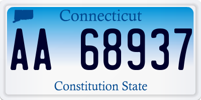 CT license plate AA68937