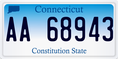 CT license plate AA68943