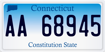 CT license plate AA68945