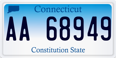CT license plate AA68949