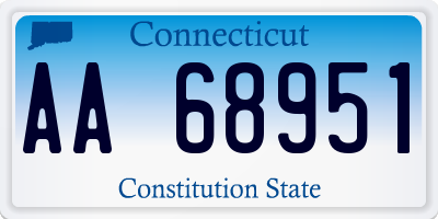 CT license plate AA68951