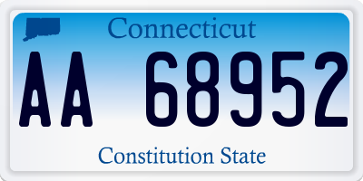 CT license plate AA68952