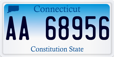 CT license plate AA68956
