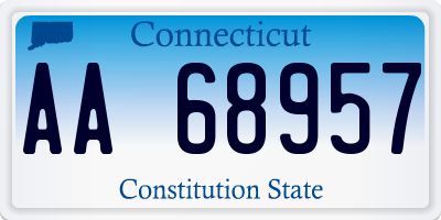 CT license plate AA68957