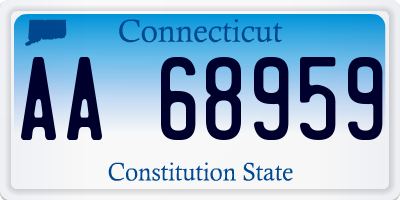 CT license plate AA68959