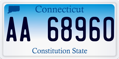 CT license plate AA68960