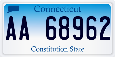 CT license plate AA68962