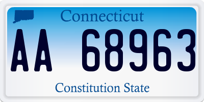 CT license plate AA68963