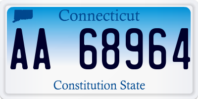 CT license plate AA68964