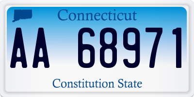 CT license plate AA68971