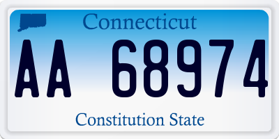 CT license plate AA68974