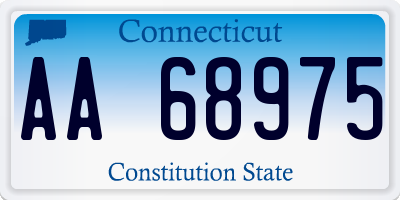CT license plate AA68975