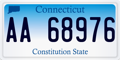 CT license plate AA68976