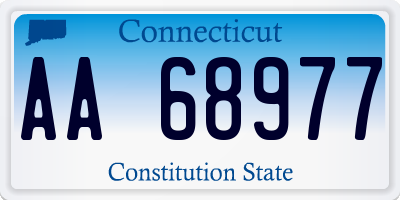 CT license plate AA68977