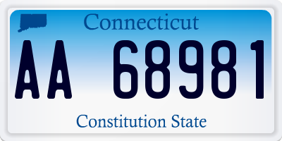 CT license plate AA68981