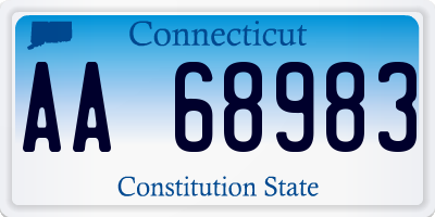 CT license plate AA68983