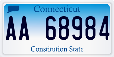 CT license plate AA68984
