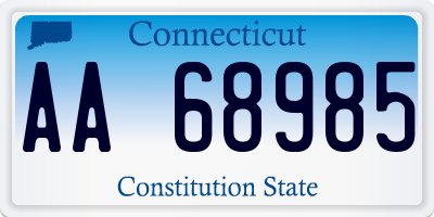 CT license plate AA68985