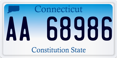 CT license plate AA68986
