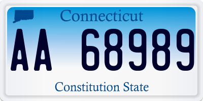 CT license plate AA68989