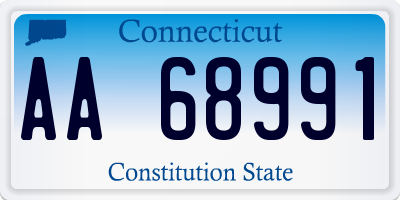 CT license plate AA68991