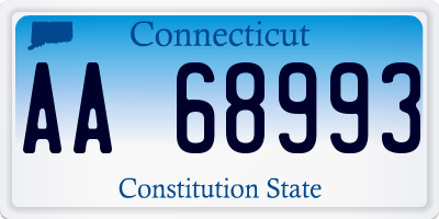 CT license plate AA68993