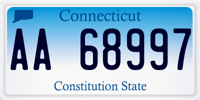 CT license plate AA68997