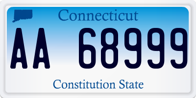 CT license plate AA68999