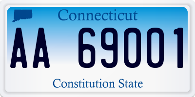 CT license plate AA69001