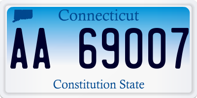 CT license plate AA69007