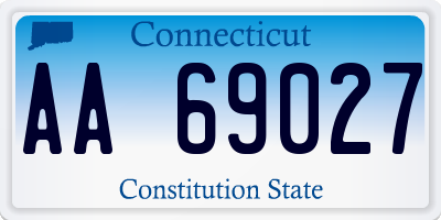 CT license plate AA69027