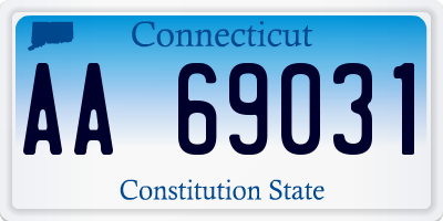 CT license plate AA69031