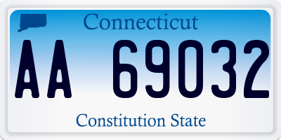 CT license plate AA69032