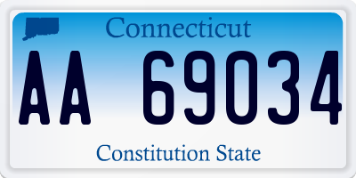 CT license plate AA69034