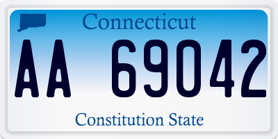 CT license plate AA69042