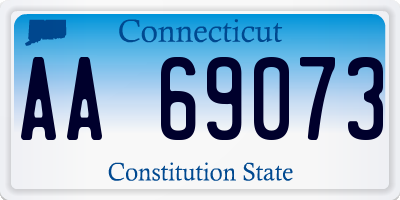 CT license plate AA69073