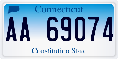 CT license plate AA69074