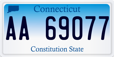 CT license plate AA69077