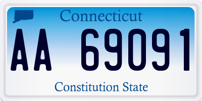 CT license plate AA69091