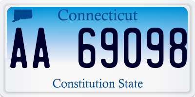 CT license plate AA69098