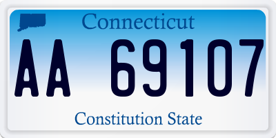 CT license plate AA69107