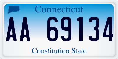 CT license plate AA69134