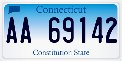 CT license plate AA69142