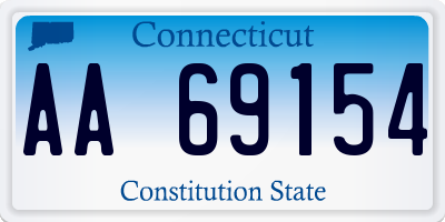 CT license plate AA69154