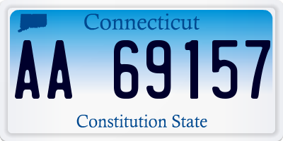 CT license plate AA69157