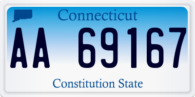 CT license plate AA69167