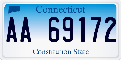 CT license plate AA69172