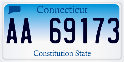 CT license plate AA69173